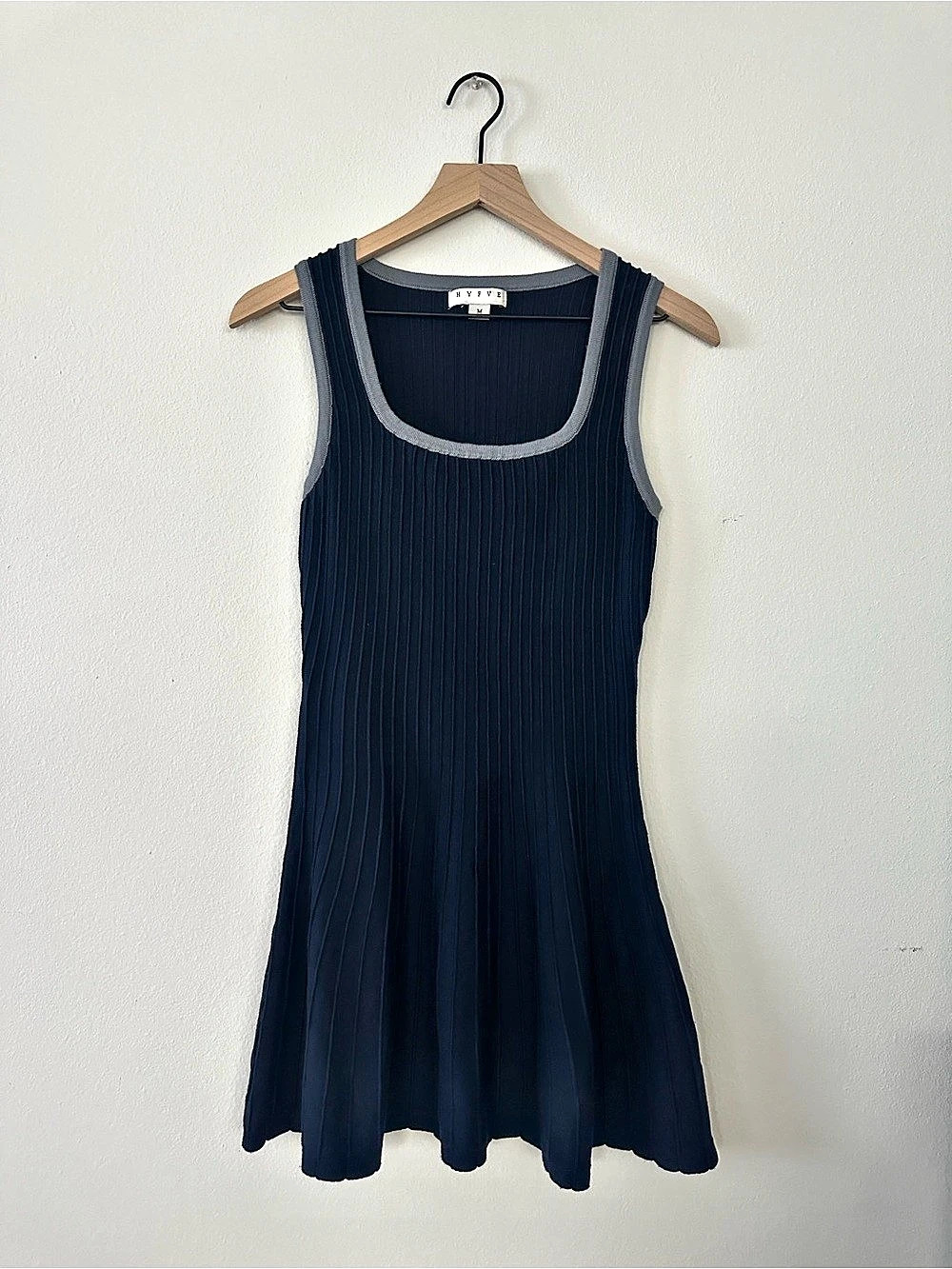 HYFVE Ribbed Mini Dress in Blue Size Medium